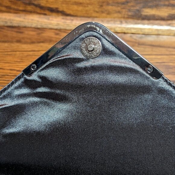 Big Buddha Gunmetal Snakeskin and Sequin Envelope Clutch EUC - Picture 3 of 9